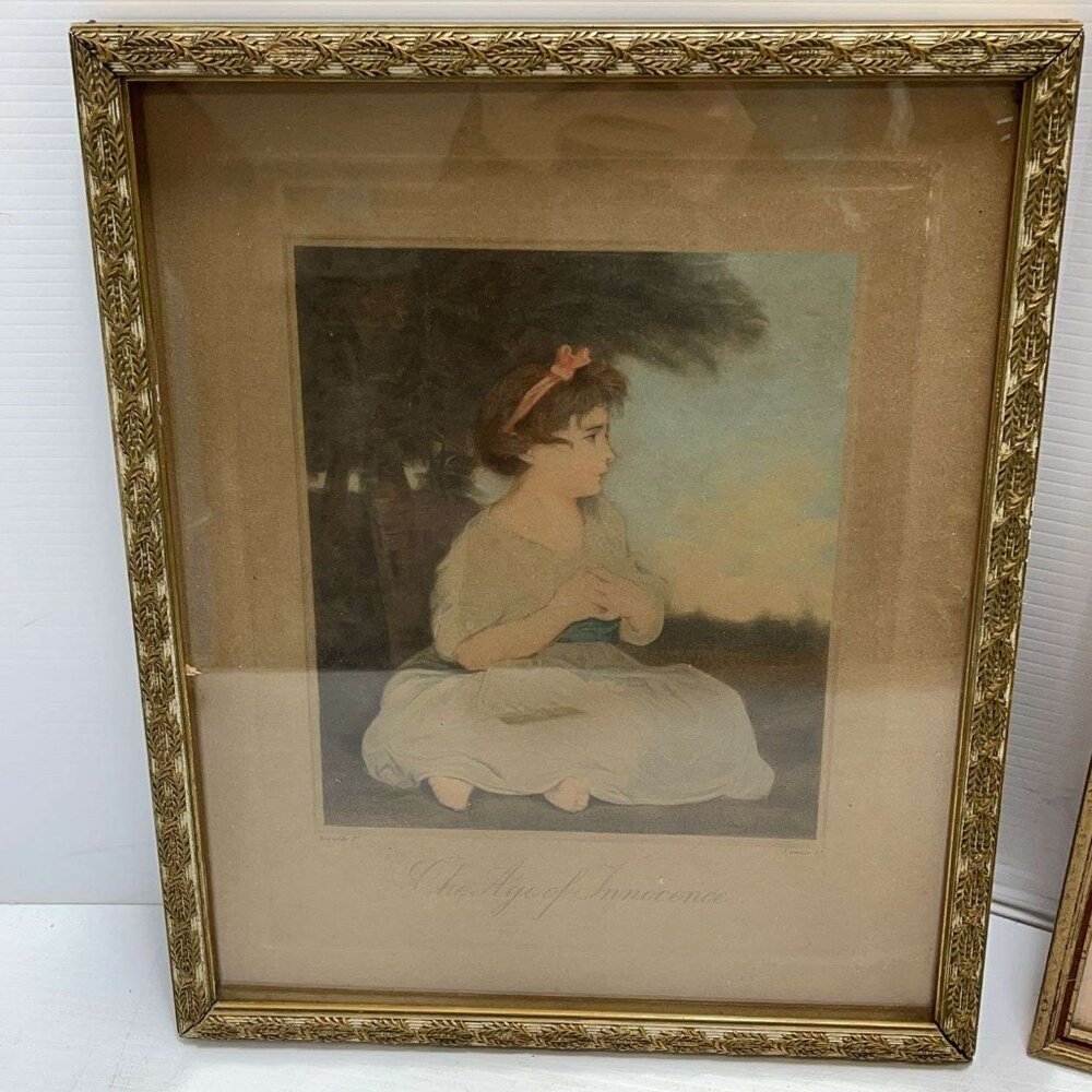 Vintage Framed Print "The Age of Innocence" by Sir Joshua Reynolds 11" x 14"